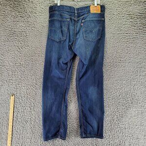 Levis Jeans Mens 36x32 Blue 505 Denim Straight Fit 100% Cotton